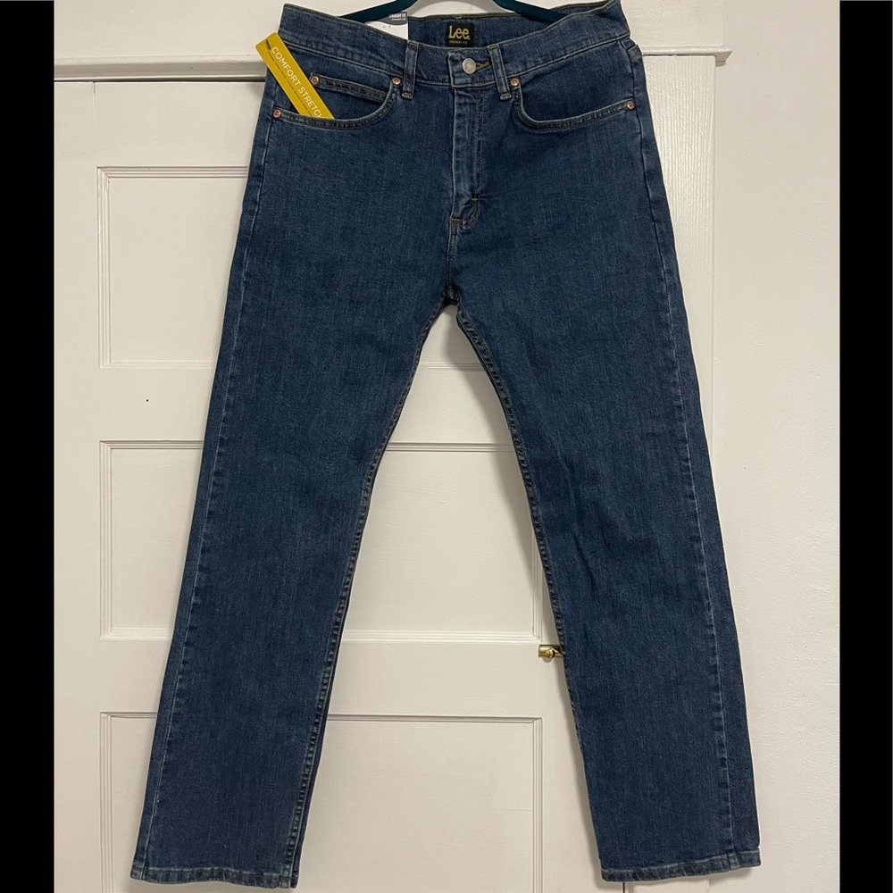 NWT Men’s Size 32 X 30 Lee Straight Leg Comfort-Stretch Jeans In Blue - Picture 4 of 12